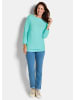GOLDNER Eleganter Baumwollpullover, Halbarm in mint
