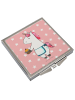 Mr. & Mrs. Panda Handtaschenspiegel quadratisch Einhorn Muffin o... in Rot Pastell