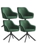 SONGMICS 4er-Set: Esszimmerstuhl Tyra in Grün-Schwarz - (B)60 x (H)81.5 x (T)58 cm