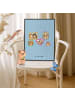 Mr. & Mrs. Panda Bild Igel Familie ohne Spruch in Blau Pastell