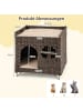 COSTWAY Katzenhaus aus PE-Rattan in Braun