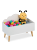 relaxdays Kindertruhe in Weiß - (B)60 x (H)45 x (T)30 cm