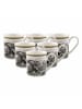 Villeroy & Boch 6er Set Kaffeebecher Audun Ferme 300 ml weiß-grau-gelb in weiß-grau-gelb