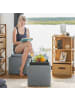 relaxdays Sitzhocker in Dunkelgrau - (B)40,5 x (H)42x (T)40,5 cm
