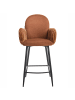 Beliani 2-tlg Barhocker AMITY in Braun/Schwarz