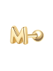 Glanzstücke München Piercing Buchstabe M aus Sterling Silber in gelbgold