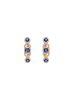 faina Women Huggie Earrings in Rose Gold Navy