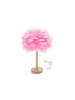 COFI 1453 LED-Tischlampe 43 × 30 cm, Deko-Lampe mit Federn 110-240V, in Pink