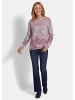 GOLDNER Langarm Jacquard-Pullover mit Muster in altrosé / gemustert
