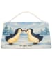 Mr. & Mrs. Panda Wandschild Pinguin Liebe Design ohne Spruch in Weiß
