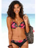 LASCANA Push-Up-Bikini-Top in schwarz-pink-bedruckt