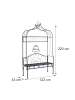 relaxdays Rosenbogen mit Bank in Schwarz - (B)122 x (H)220 x (T)43 cm