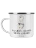 Mr. & Mrs. Panda Emaille Tasse Neue Sportart versuchen mit Spruch in Weiß