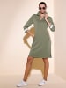 creation L Modal-Mix-Kleid in khaki-weiß