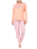 NORMANN Schlafanzug Pyjama langarm print "New York City Loving" - 65202 in apricot