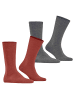 Burlington Socken 2er Pack in Rot/Grau