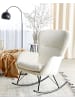 Beliani Schaukelsessel ANASET in Beige/Schwarz - (W) 74 x (H) 99 x (L) 99 cm