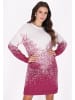 faina Damen Kleid in Wollweiss Fuchsia