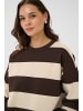 Kaffe Sweatshirt KAcomo Oversize fit in Seal Brown/Turtledove Stripe