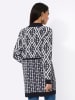 creation L Long-Strickjacke in schwarz-ecru-gemustert