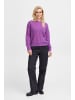 PULZ Jeans Strickpullover PZIRIS Pattern Pullover in lila