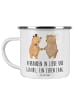 Mr. & Mrs. Panda Camping Emaille Tasse Kirchliche Trauung Liebe ... in Weiß