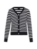 DreiMaster Women Cardigan in navy offwhite stripe
