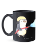 Mr. & Mrs. Panda Bedruckte Tasse Feuerwehrmann Held mit Spruch in Schwarz