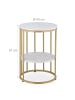 relaxdays Beistelltisch in Weiß/ Gold - (H)57 x ø 40 cm