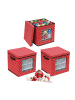relaxdays 3 x Weihnachtskugel-Aufbewahrungsbox in Rot - (B)33 x (H)33 x (T)33 cm