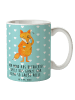Mr. & Mrs. Panda Kaffeetasse Fuchs Lord mit Spruch in Türkis Pastell