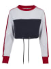 Urban Classics Sweater in navy/white/fire red