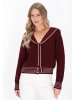 DreiMaster Women Cardigan in wine red offwhite