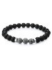 True Rebels Armband aus Edelstahl mit Achat in schwarz