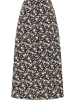 Albee Women Midirock Mit Blütenprint in Schwarz Mehrfarbig