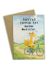 Mr. & Mrs. Panda Grußkarte Fuchs Fahrrad fahren Design mit Spruch in Weiß