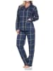 NORMANN Schlafanzug Pyjama langarm durchknöpfbar Jersey in marine