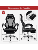 COSTWAY Ergonomischer Bürostuhl mit Verstellbarer Lendenstütze in Schwarz