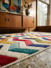 KADIMA DESIGN Kurzflor-Teppich Pflegeleicht MEON Geometrisch Streifen Wohnzimmer
