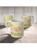 Mr. & Mrs. Panda Becher Robbe Liegen mit Spruch in Gelb Pastell