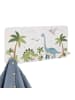 relaxdays Kindergarderobe "Dino" in Grün/ Weiß - (B)40 x (H)20 x (T)5,5 cm