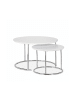 relaxdays 2x Beistelltisch in Weiß - (H)60 x Ø 60 cm