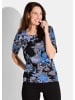 GOLDNER Kurzgröße:  Shirt Shirt in blau / schwarz / taupe / gemustert
