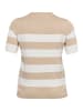 KAFFE curve Strickpullover KClizzy Regular fit in Feather Grey Mel./Chalk Stripe