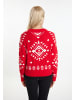 IZIA Pullover in Rot Weiss