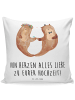 Mr. & Mrs. Panda 40x40 Kissen Hochzeit Otter mit Spruch in Weiß