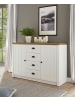 Furn.Design Sideboard weiß Pinie, Eiche hell Landhaus, Kommode 130 x 88 cm