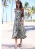 LASCANA 2-in-1-Kleid in schwarz-creme bedruckt