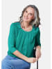 GOLDNER Chiffon-Shirt mit 3/4-Arm, Rundhals in smaragdgrün