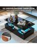 COSTWAY Couchtisch mit LED 110x60x40cm in Schwarz